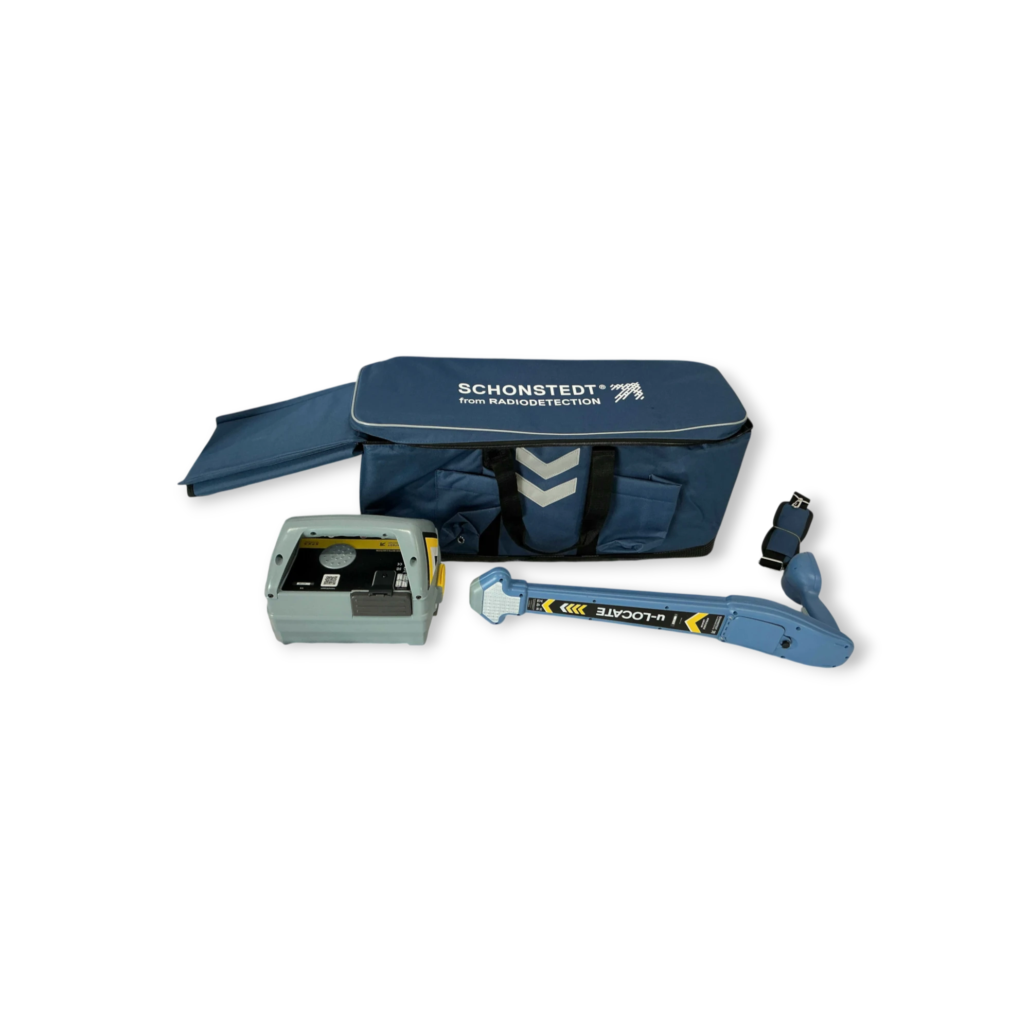 Sewershop Schonstedt u-LOCATE+ pipe and cable locator kit with receiver, transmitter, and carrying case.