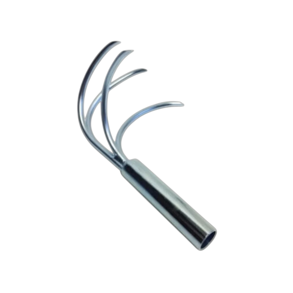 Sewershop Southland 4-pronged metal debris grabber with curved hooks for sewer and manhole maintenance.