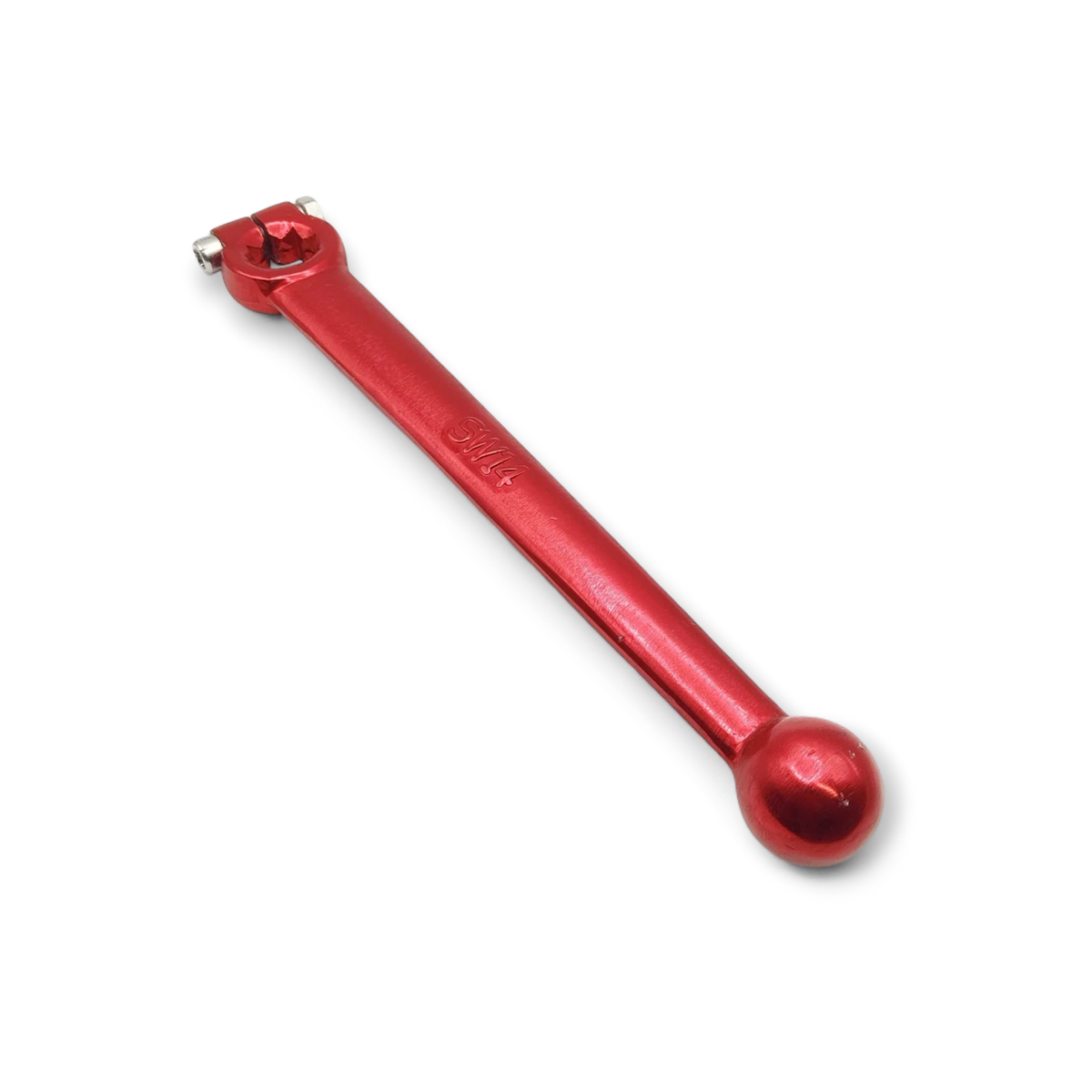 Sewershop SW14 red metal replacement handle for 3-way ball valve used in sewer jetting and hydro-excavation systems.