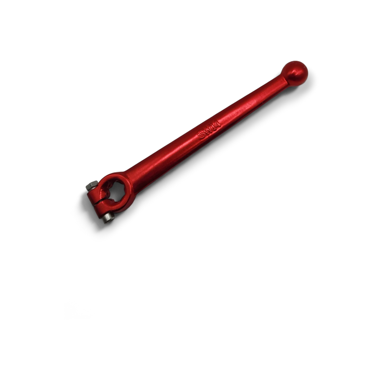 Sewershop SW14 red steel replacement handle for 3-way ball valve used in sewer jetting and hydro-excavation systems.