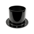 Sewershop Top Hat vacuum hose adapter made of heavy-duty black steel with a flanged base and pre-drilled bolt holes.