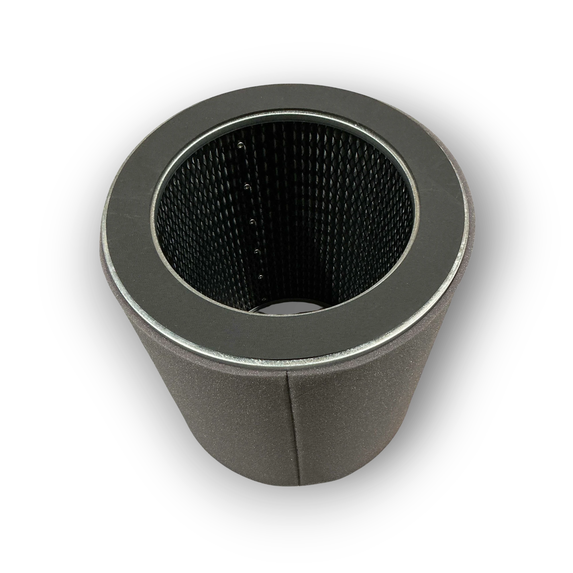 Sewershop replacement final filter assembly for Vactor vacuum excavation equipment with a cylindrical design.