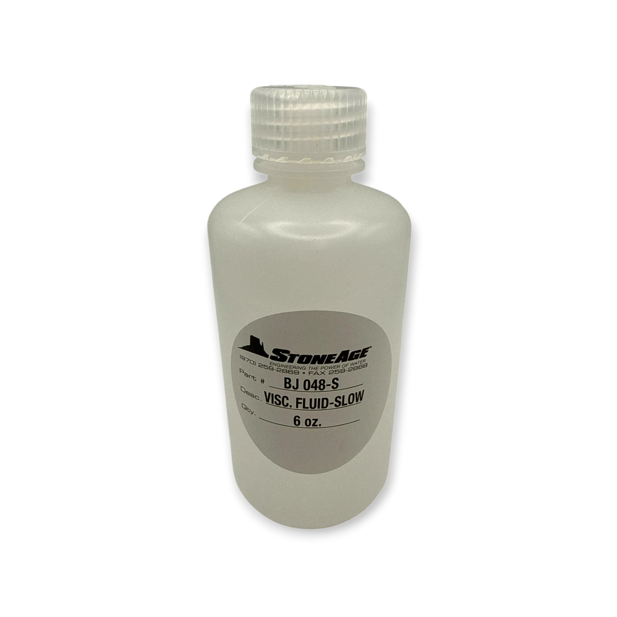 Sewershop Warthog slow viscous fluid in a 6 oz bottle for sewer nozzle maintenance and bearing lubrication.