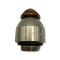 Sewershop Warthog WV Classic 1/4 inch pipe cleaning nozzle with a metallic finish and 5k psi rating.