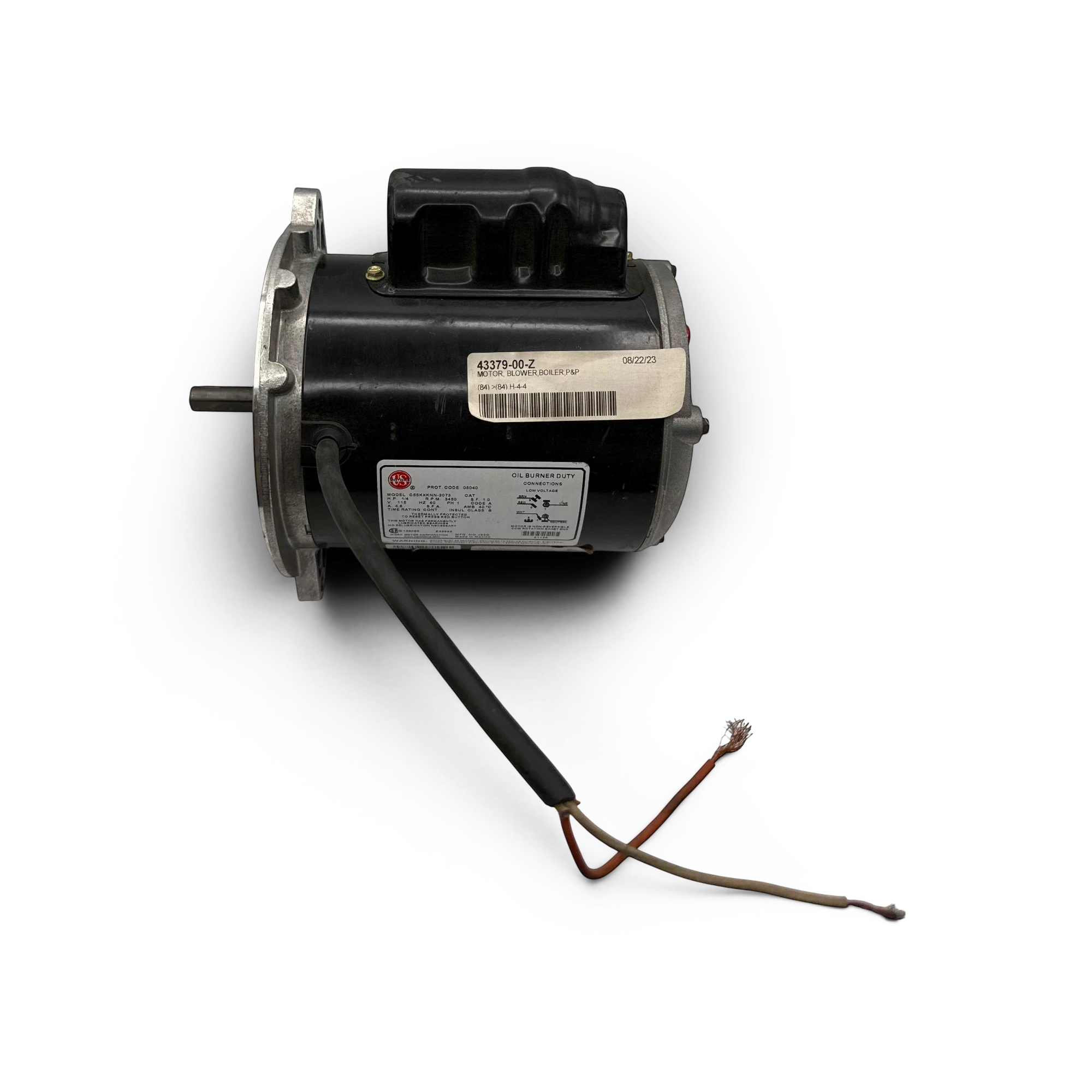 Sewershop black blower motor for Pumps Pressure Inc water heaters with oil burner duty specifications and wiring