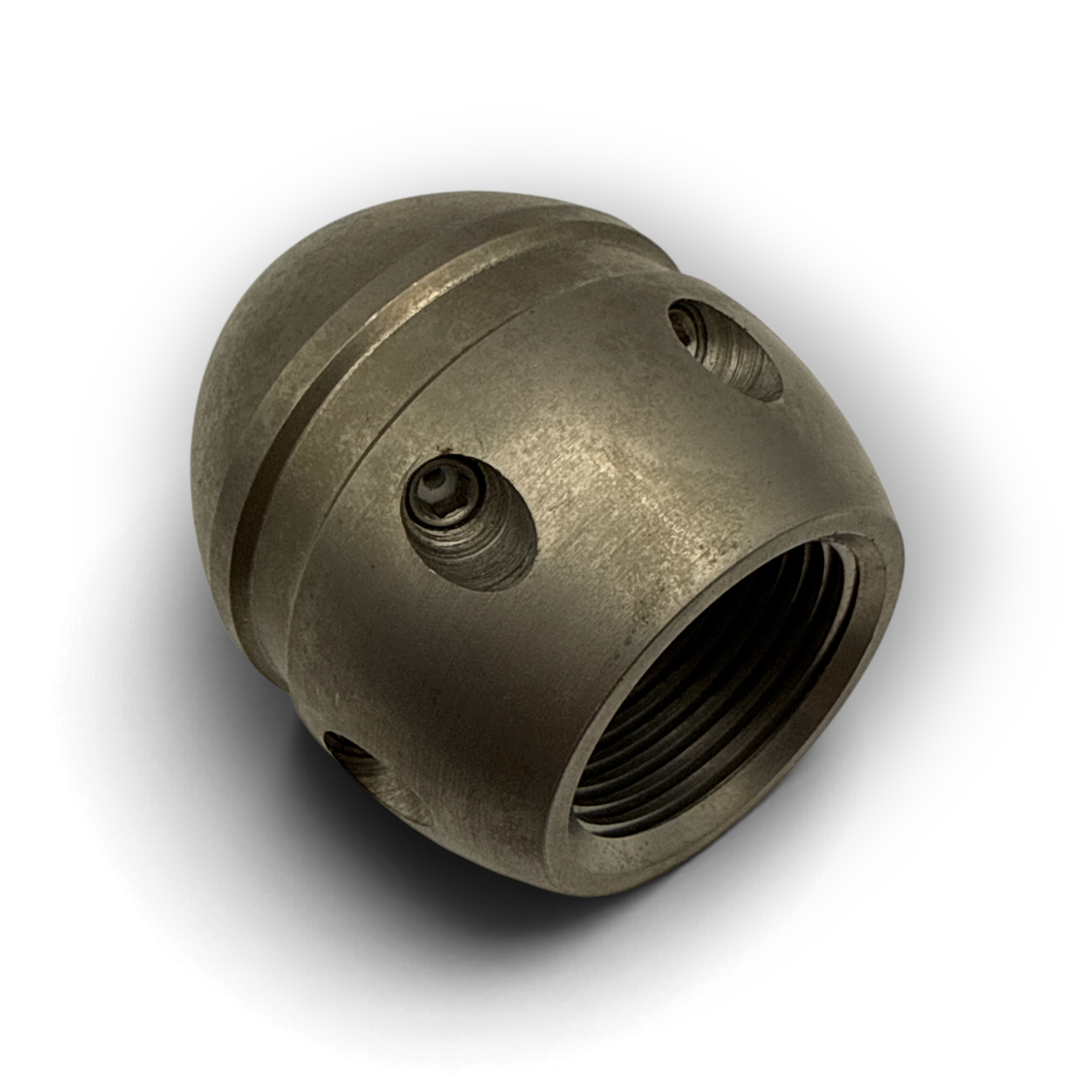 Sewershop Wiesel 3/4 inch sewer jetter nozzle with six rear jets for efficient pipeline cleaning and debris removal.