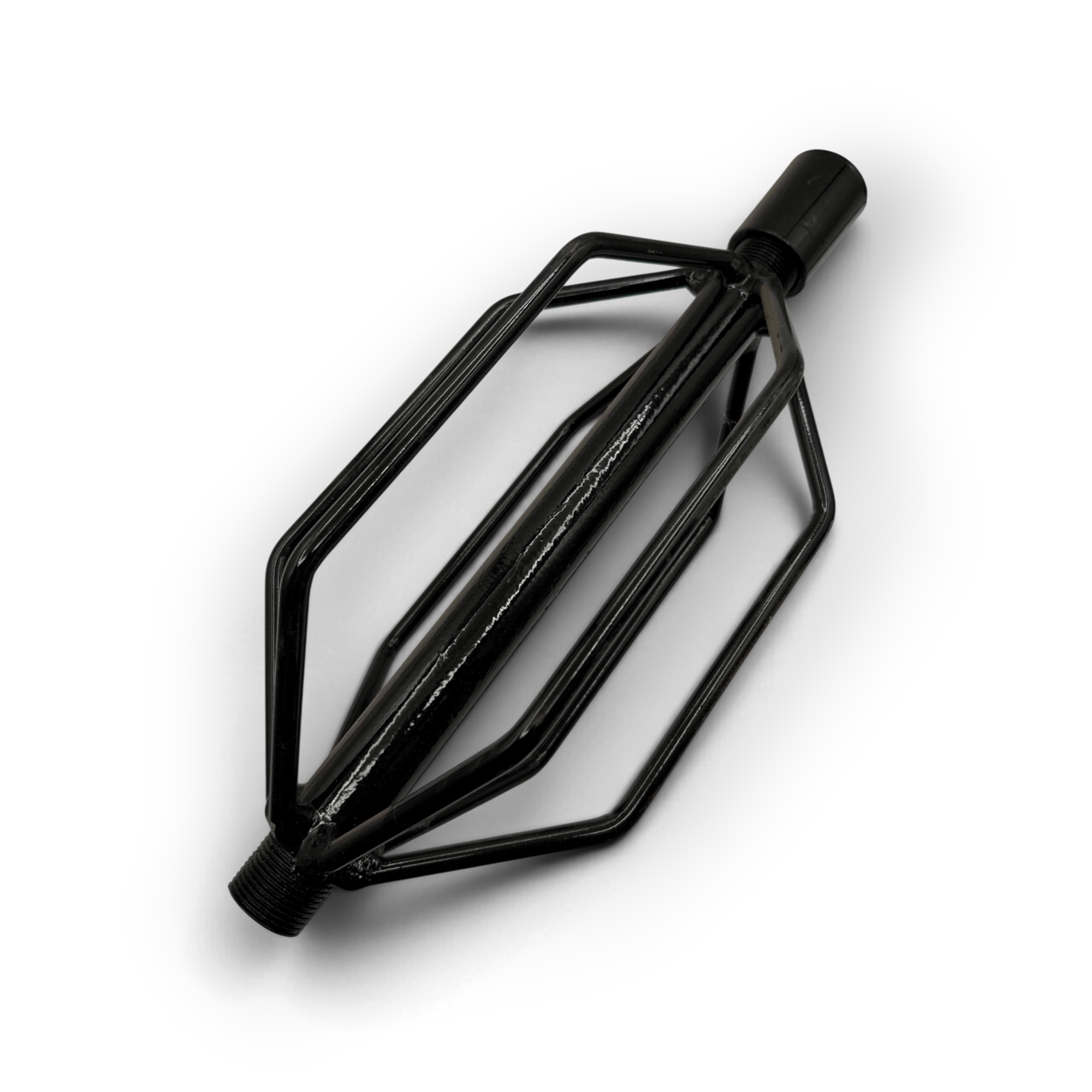 Sewershop black wire cage nozzle extension for sewer jet hoses to prevent nozzle wear and lateral entry